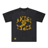 Amiri Washed Distressed T Shirt Printed Trendy Pure Cotton